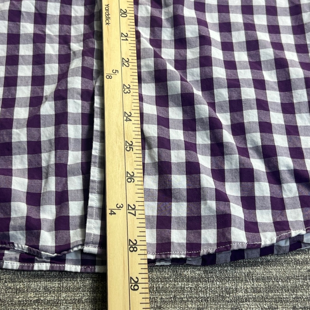 J.Crew Shirt Mens Gingham Check Slim Fit XL Purple White Preppy Classic Pocket - Picture 6 of 9